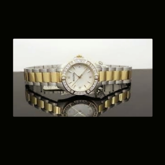 Bulova Accessories 98r236 Bulova Ladies Two Tone Stainless